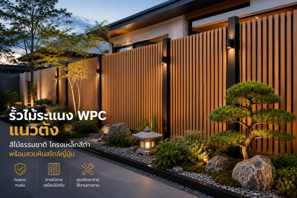 รั้วไม้ระแนง WPC แนวตั้ง