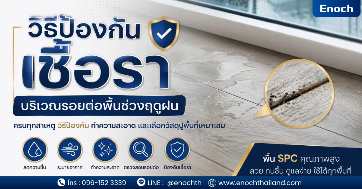 วิธีป้องกันเชื้อราบริเวณรอยต่อพื้นช่วงฤดูฝน