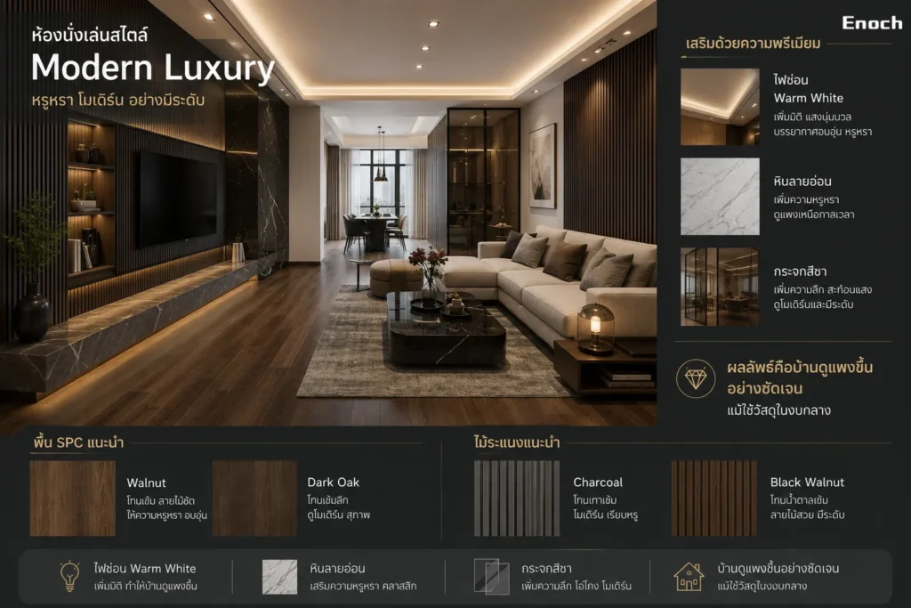ห้องนั่งเล่นสไตล์ Modern Luxury
