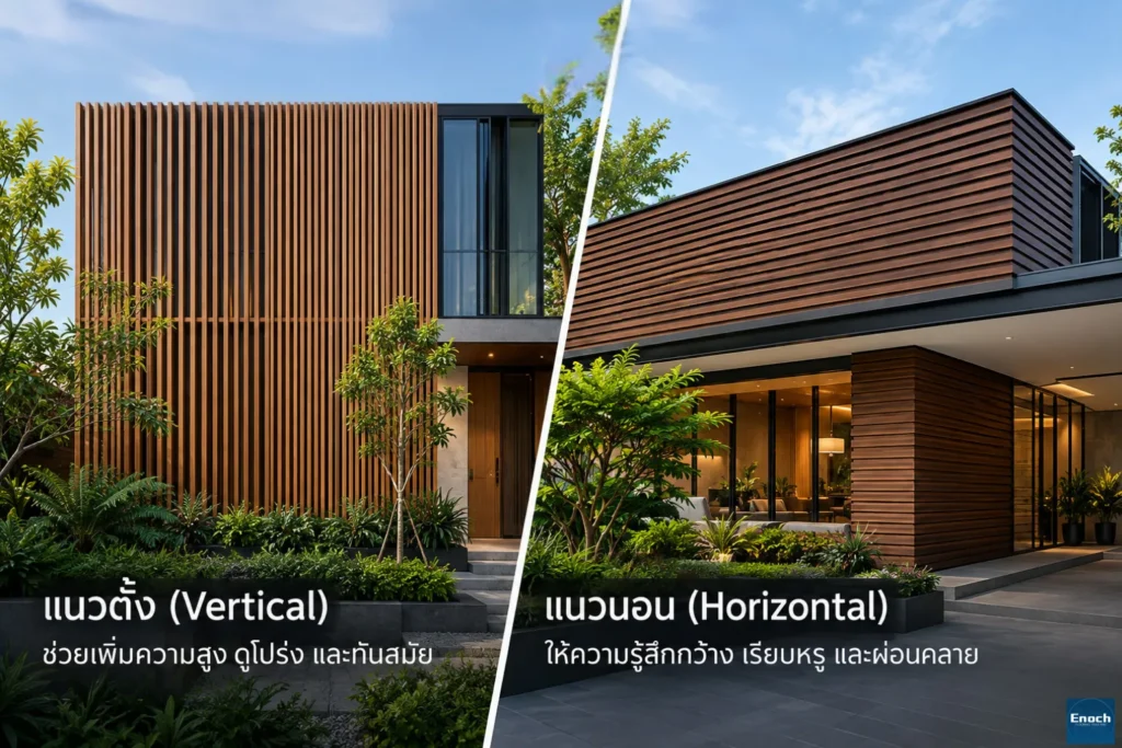 WPC แนวตั้งหรือแนวนอน แบบไหนเหมาะกับ Facade?